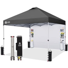 CROWN SHADES Canopy Tent 10x10 Pop Up Canopy Outdoor Shade with Pockets Sidew...