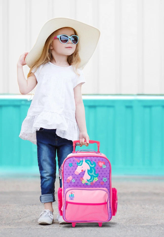 Equipaje con ruedas clásico para niños, arco iris, talla única Foto 2 de 2
