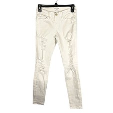 Frame Jeans Womens Size 26 Le Skinny De Jeanne White Denim Distressed USA Made