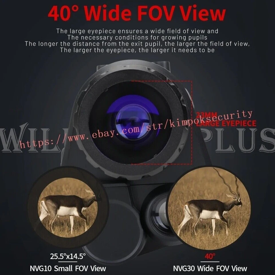 NVG30 Helmet Night Vision Monocular Wide View 40° 940nm WIFI Digital Starlight - Image 3 of 4