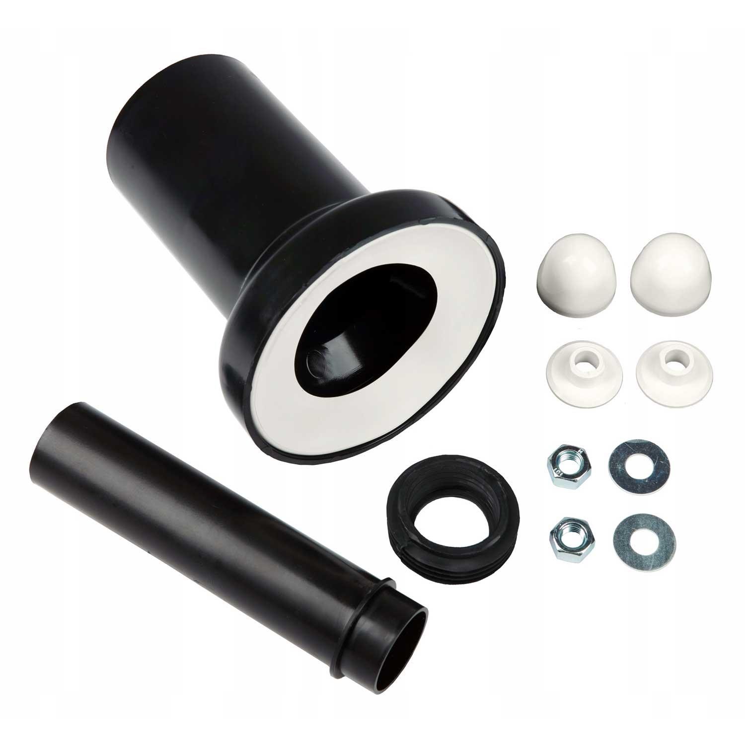 190mm Long Black Straight Soil Pipe Wc Toilet Waste Water Pan Connector