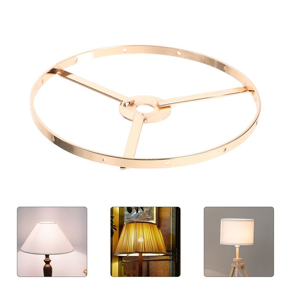 2pcs Golden Lamp Shade Frame E 27 Iron Lamp Shade Ring Support Used For