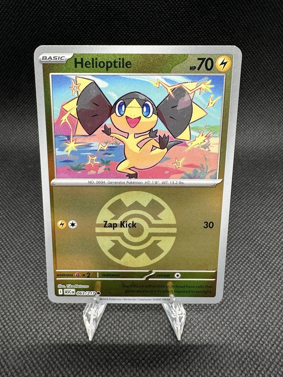 Pokemon | Helioptile 063/217 | Ascended Heroes | Quick Ball Reverse Holo |  NM