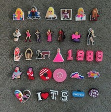 LOT OF 34 NEW TAYLOR SWIFT JIBBITS SHOE CHARMS OR FOR CLOGS