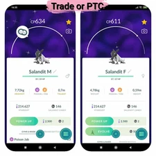 Pokemon Shiny Salandit (Gender is Male or Female) - Pls read order description