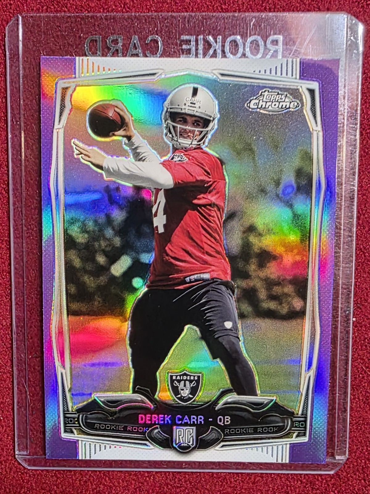2014 Topps Chrome - Derek Carr #115 Purple Refractor (RC)
