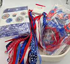 4th of July Patriotic Party Bundle Headbands Hair Accessories Fans Ribbon Lot