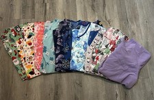 Scrub Tops Lot 3XL U-Pick Holiday Elephants Turkeys Lamas Flowers Blue Christmas