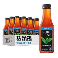 Pure Leaf Iced Tea, Sweet Tea, Real Brewed Tea, 18.5 Fl Oz Bottles Pack of 12 