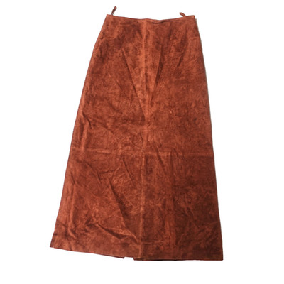 VTG Wilsons Leather Pelle Studio Long Brown 100% Suede Genuine Skirt Size 10 29''