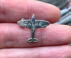 Vintage  WW2 Calne spitfire fund chrome pin badge military plane aircraft