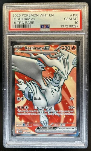 2025 Pokemon White Flare Reshiram ex Ultra Rare #158/086 PSA 10 GEM MINT