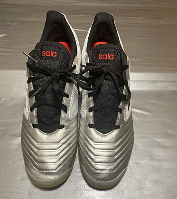 Adidas Predator Sala  Indoor Soccer Shoes Silver/Black Men s Sz 11