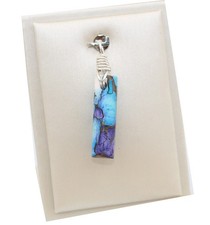 Ciondolo turchese rame blu viola argento sterling 925 fatto a mano regalo per lei