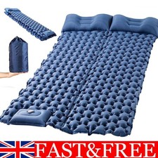 Inflatable Double Camping Mat Ultralight Air Bed Sleeping Mattress & Pillow Best