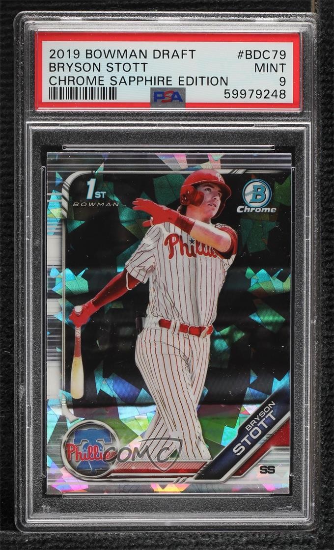2019 Bowman Chrome Draft Sapphire Edition Bryson Stott #BDC-79 PSA 9 MINT 0d3i