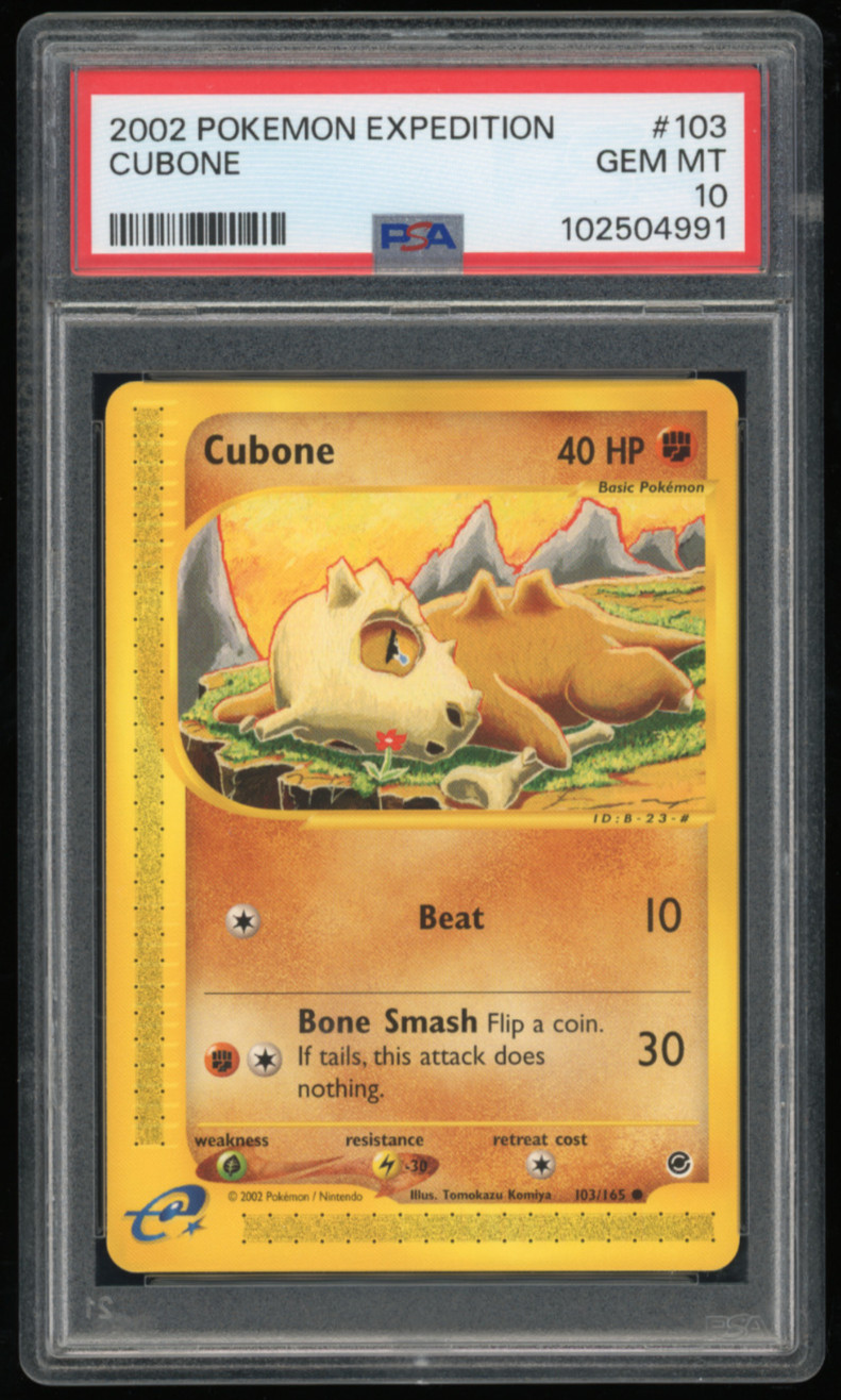 2002 POKEMON EXPEDITION BASE SET 103/165 CUBONE PSA 10 *** POP 52 ***