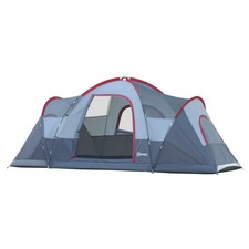 Outsunny Fibreglass & Steel Frame 5/6 Person Grey Lightweight Camping Tent