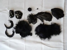 anciennes plumesà  chapeaux coq début XXème lot important modiste costumière tbé