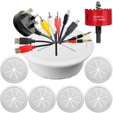 6-Pack 2-3/8" TV Cord Hider Wall Cable Management Kit for Wall Mount TVs