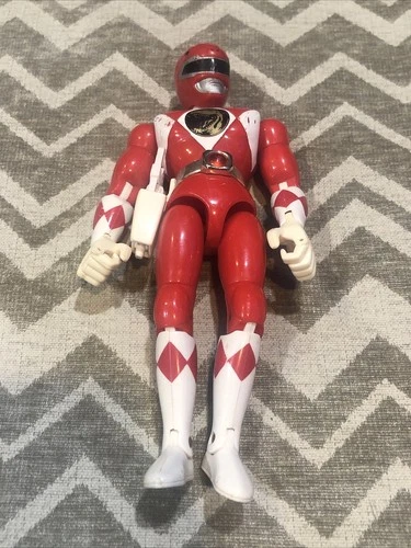 VINTAGE 1990 BANDAI POWER RANGER IN RED w/ HOLSTER and GUN
