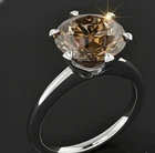 5.00 Ct Certified Round Shape Natural Brown Diamond Ring VVS1 White Gold Finish