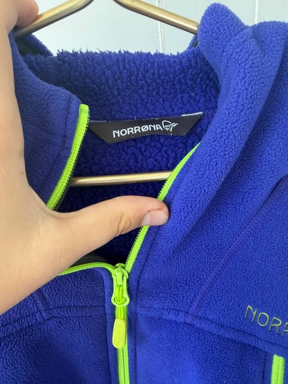 Norrona Narvik Warm3 Fleece Jacket Mens M Blue Berry Polartec Full Zip Hooded image 6