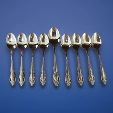 Lot of 9 Oneida Community BRAHMS Pierced Stainless Eight  6" & One 7" Spoons