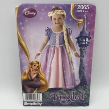Simplicity 2065 Child's Tangled Costume Size A 3-8 Disney Sewing Pattern UCFF