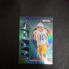 Justin Herbert 2023 Panini Prizm #H-4 Hype Prizms Green Los Angeles Chargers