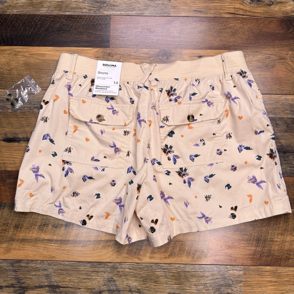 Pantalones Cortos Sonoma Ultracomfort Cintura Mujer 14 Tostado Utilidad Elastizados Nuevos  Foto 2 de 4