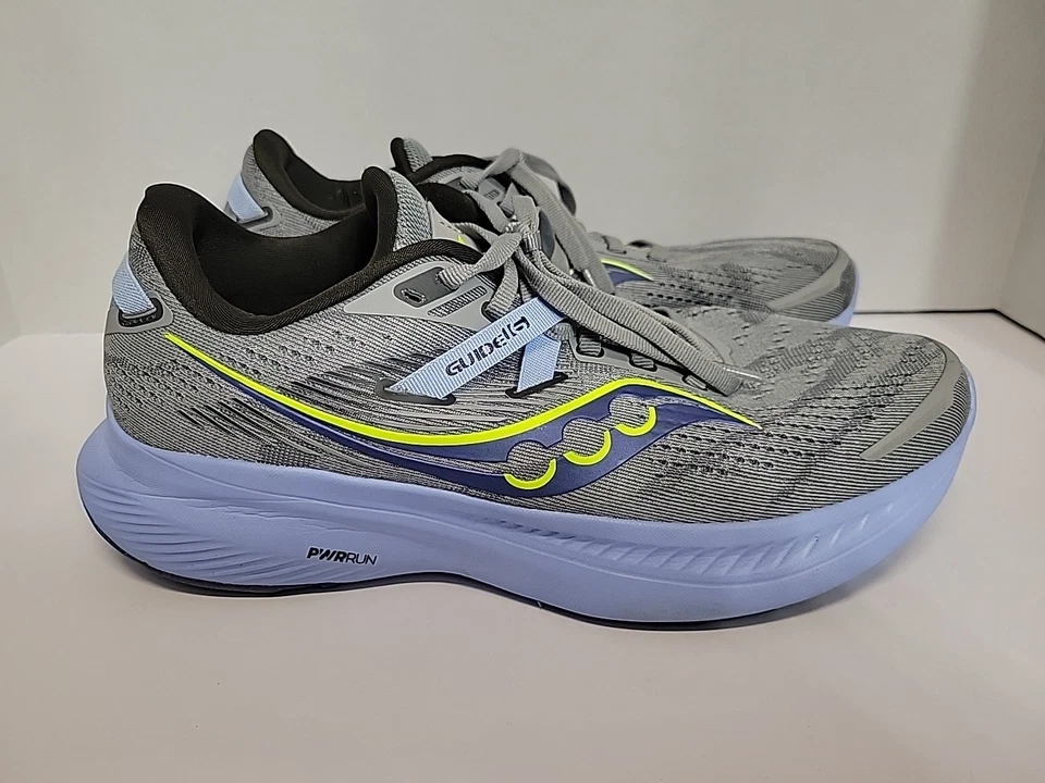 Saucony Guide 16 灰色蓝色跑步鞋运动鞋 S10810-15 女式 8.5 码  — 第 3/4 张图片