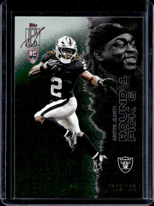 2025 Topps Signature Class Ashton Jeanty Rookie Auto RC Green Foil #/150 Raiders