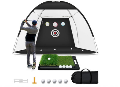 10x7FT Golf Practice Net w/ Mat   Indoor & Outdoor Swing Training