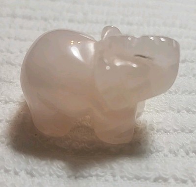 SMQ 2.0'' Rose Quartz Crystal Elephant Statue Figurine Home Decor,Hand Carved ...