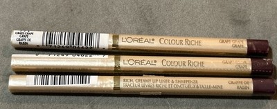3 L Oréal Colour Riche Lip Liner Pencil with Sharpener GRAPE NEW SEALED Loreal