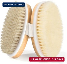 2 Pack Dry Brushing Body Brush, Natural and Soft Bristle Shower Brush for Body C