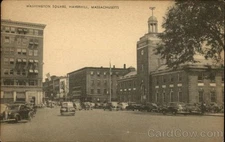 Haverhill,MA Washington Square Essex County Massachusetts Linen Vintage Postcard