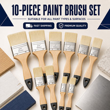 10-Piece Paint Brush Set ? Suitable for All Paint Types & Surfaces