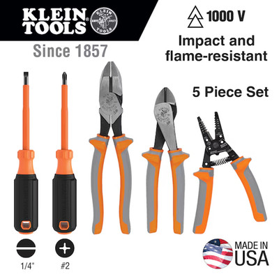 Klein Tools 9415R 1000V Insulated Electrician Tool Set 5-Piece