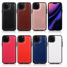 Pure color Cell Phones Case Cover Credit Card Holder PU Leather Back