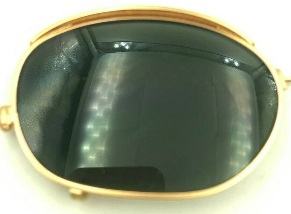 Gafas de sol con clip ovaladas de metal dorado Bugle Boy de colección Foto 2 de 4