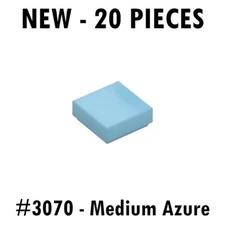 Lego Tile 1x1 (3070 / 3070b) Medium Azure - New - 20 pieces