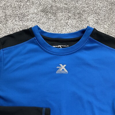 Zero Xposur Active Shirt Boys XL 14/16 Blue Long Sleeve ZX Dri