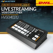 AVMATRIX HVS0402U Micro 4 Channel HDMI Multi Video Switcher for Live Streaming