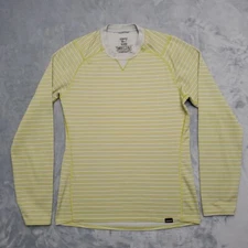 Patagonia Capilene 3 Baselayer Men S Green Stripe Crew Neck Performance Stretch