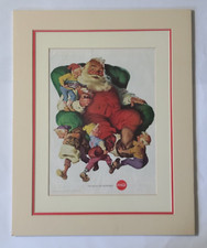1960 Coca Cola Advertising with Santa Claus Print, Matted & Sealed.