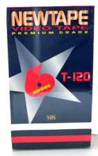 T-120 6 Hours Premium Grade Blank VHS Cassette Tape NEW NEWTAPE Made In USA