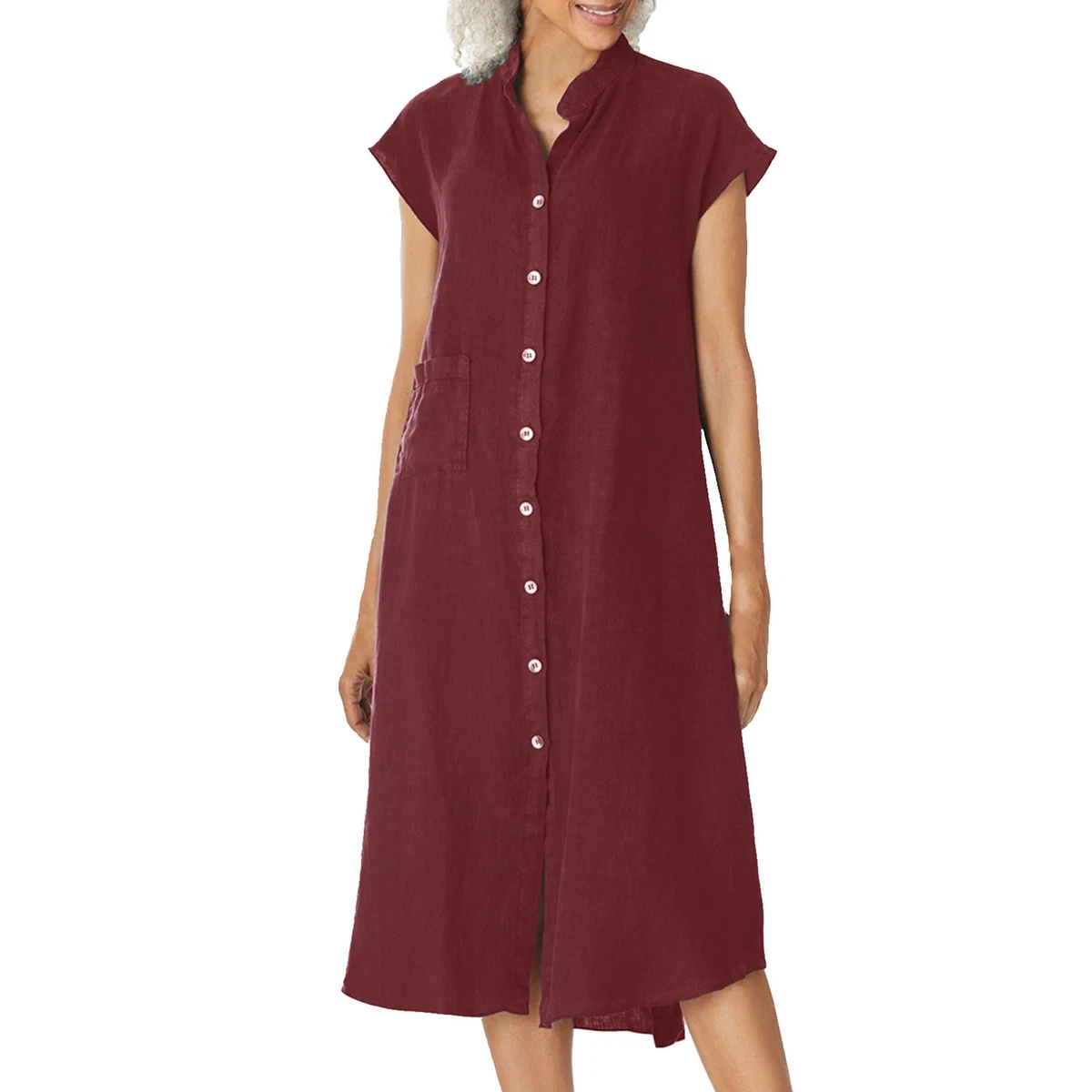 Shirt Dress Sweat Absorbing Lightweight Summer Casual Loose Shirt Beach Dress