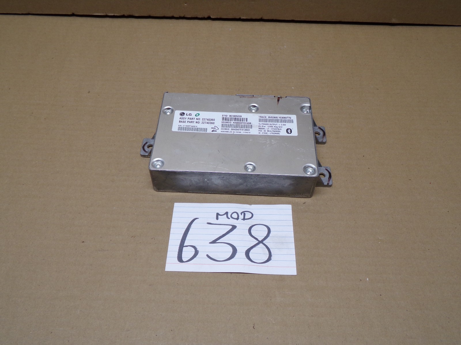 2011 Chevrolet Impala Chassis Control Module Computer #638-MOD 
